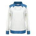 thumbnail image 7 of Yigetop Sweater with Denim Collar, Women's Long Sleeve Denim Patchwork Tops Casual Lapel Denim Stitching Pullover Sweatshirt Denim Pullover Light Ashy 3XL, 7 of 7