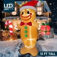 thumbnail image 3 of Joyfy 12 FT Christmas Inflatables Gingerbread Man Outdoor Decorations,Gingerbread Man Blow Ups Yard with Built-in LEDs for Holiday Party Garden Lawn Decor, 3 of 8