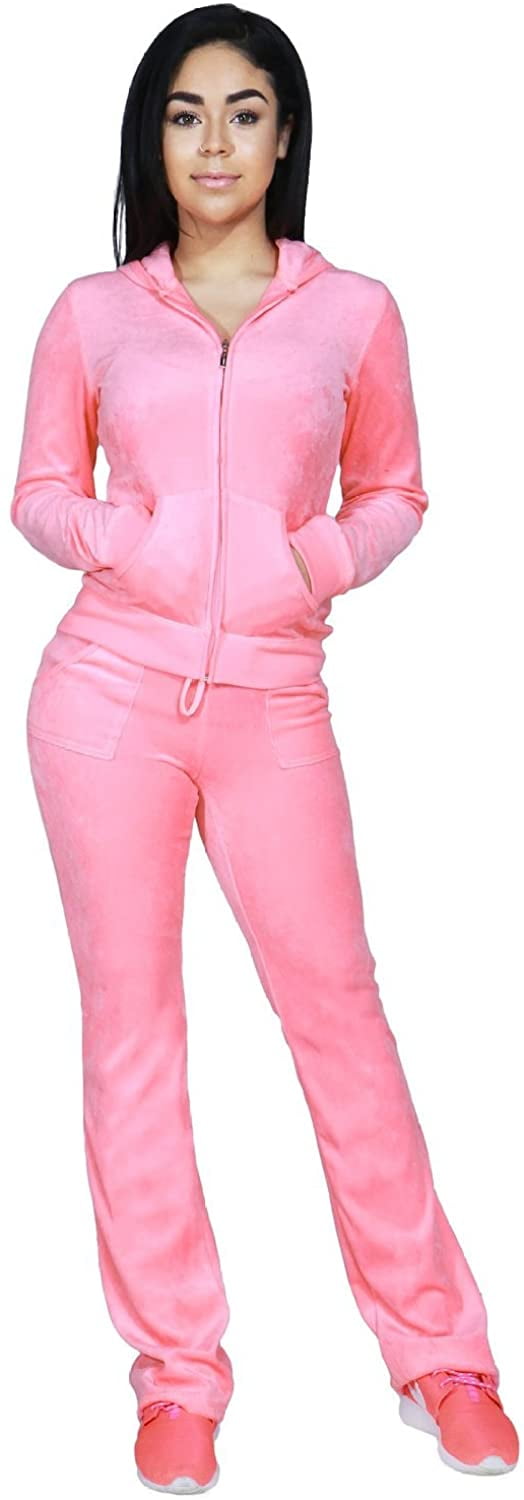 Women's Velour Hoodie+Pant Tracksuit 