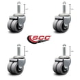 thumbnail image 2 of Low Profile Thermoplastic 2 Inch Dual Wheel 1/2 Inch Threaded Stem Caster Set, 2 of 2