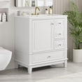thumbnail image 2 of 30" Bathroom Vanity with Sink - One Soft Close Door (with Shelf) & Three Drawers, Space-Saving Storage Vanity for Bathroom,White, 2 of 11