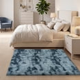 thumbnail image 2 of ZENELESS Fluffy Area Rugs for Living Room,4x6 Shag Rectangular Carpets for Bedroom Tie-dye Blue Gray, 2 of 8