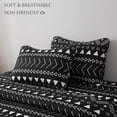 thumbnail image 4 of 2-Piece Aztec Quilt Set Twin Size, White Arrows Dots and Striped on Black Geometric Bedspread/Coverlet, Brushed Microfiber for All Season, 4 of 8