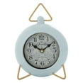 thumbnail image 6 of DecMode 9" Blue Metal Clock with Gold Accents, 6 of 8