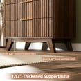 thumbnail image 5 of Ktaxon Fluted Large 5 Drawer Dresser Solid Wood Chest of Drawers with Soft Close Slides Storage Cabinet for Bedroom Living Room Entryway Walnut, 5 of 7