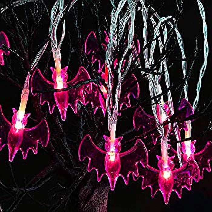 The Holiday Aisle® Halloween Window Lights, Hanging Halloween Decorations  Orange Purple Cat Spider And Bat 183 Leds Indoor String Lights Remote 8  Flashing Modes Timer Curtain Lights Max Connect 2 Sets