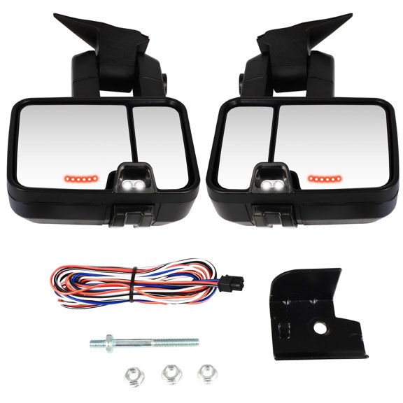 SCITOO Towing Mirrors Compatible with 1988-1998 For Chevrolet For C/K Pickup Suburban A Pair tow mirror Power, Heated,Arrow Signal on glass,Clearance light Back up lamp