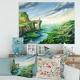 thumbnail image 2 of Designart ' Meandering River With Blue Fantasy Landscape ' Lake House Canvas Wall Art Print, 2 of 4