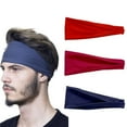 thumbnail image 1 of Paquete de 3 diademas para hombres, diadema deportiva para hombres y mujeres, banda para la cabeza que absorbe el sudor, bandas para el sudor para correr, gimnasio, entrenamiento, tenis,, 1 of 5