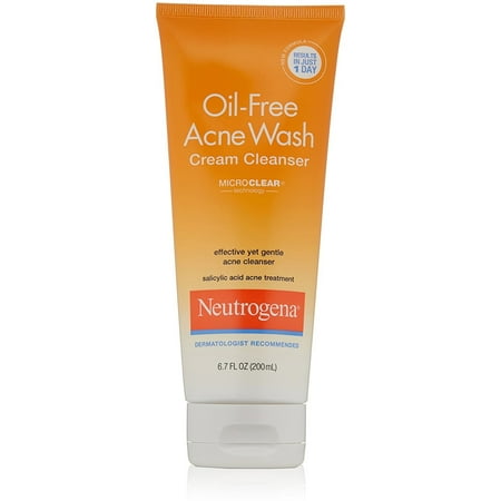 Neutrogena Oil-Free Acne Wash Cream Cleanser 6.70 oz (Pack of 2)