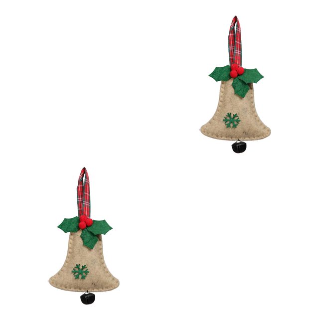 Monstrate Campana de Navidad Atmósferas decorativas Árbol de Navidad Colgante Tela no tejida Fondo al aire libre Patio Chimenea Decoración Albaricoque 2piezas
