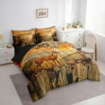 thumbnail image 3 of jejeloiu Woodland Animal Deer 7-Piece Bedding Comforter Set,Rustic Farmhouse Cabin King Bedding Sets,Vintage Aesthetic Artwork Bed Sheets For Boys Teens,Luxury Bedroom Decor Reversible, 3 of 8