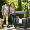 thumbnail image 6 of Minikid Baby Wagon Stroller for 2 Kids,Toddler Stroller With Canopy, Gray, 6 of 10