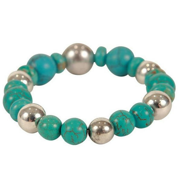 290-TBRND Bracelet de Perles Rondes Turquoise Bret Roberts
