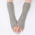 thumbnail image 3 of D-GROEE 1 Pair Knitted Arm Warmers Gloves Winter Long Fingerless Gloves Thumb Hole Gloves Mittens for Women, 3 of 8