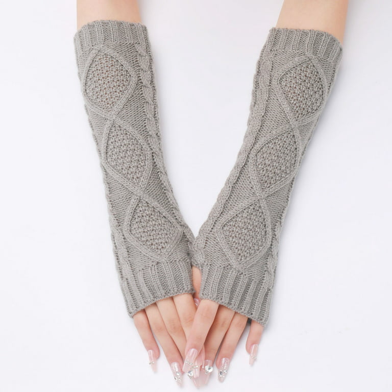 Rhomb Pattern Wrist Gloves Fingerless Writing Gloves Fashion Warm