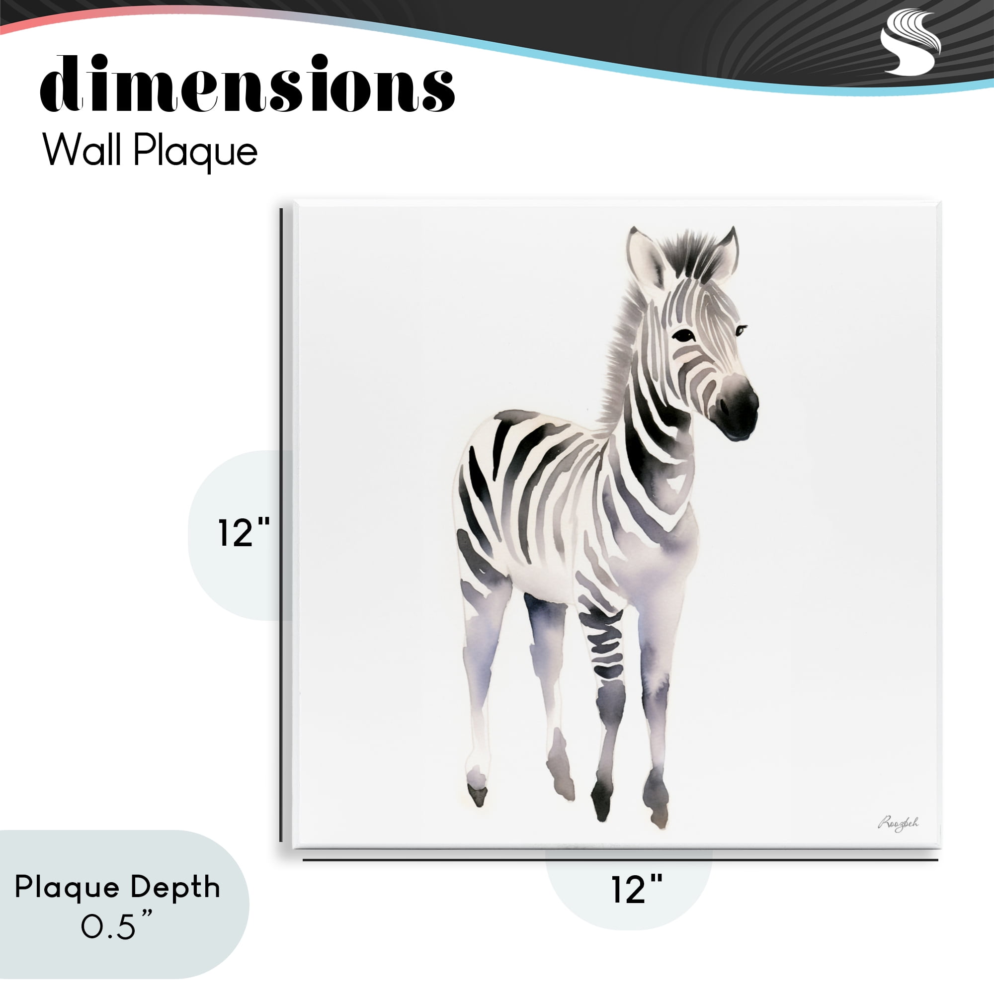 Stupell Industries Minimal Zebra Foal Wall Plaque Art, design by Roozbeh