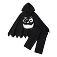 thumbnail image 3 of RMGVDSD Toddler Baby Boys Halloween Ghost Face Print Poncho Cape Hooded Tops And Pants Set Kids Holiday Party Dress Up Outfit Fall Clothes 2-3 Years, 3 of 9