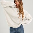 thumbnail image 2 of Edvintorg Womens Sweater Crew Neck Long Sleeve Casual Pullover Knit Sweaters Fall Winter Womens Fashion Beige S, 2 of 6