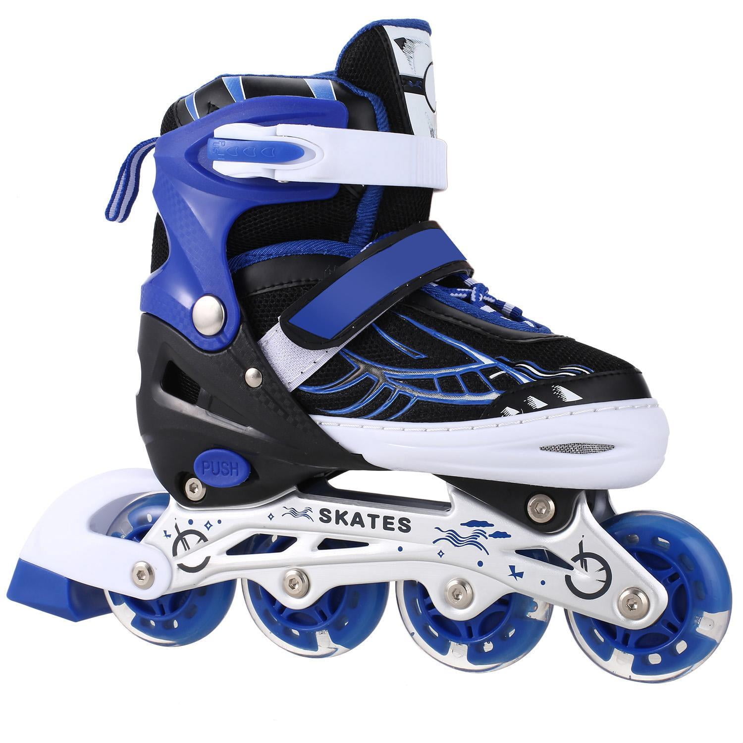 Zuwaos Boys Girls Adjustable Inline Skates for Kids and Adults with Light up Wheels Size S-XL