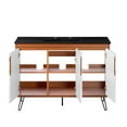 thumbnail image 6 of Sink Vanity Cabinet, Cherry White Black, Wood, Mid Century Hotel Bedroom Bathroom, Modern Contemporary HB34094, 6 of 9
