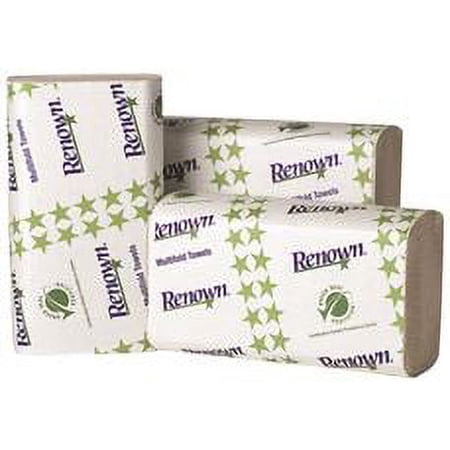 Renown C-Fold Paper Towels, Natural, 10 1/8'' X 13'', 2,400 Sheets Per Case
