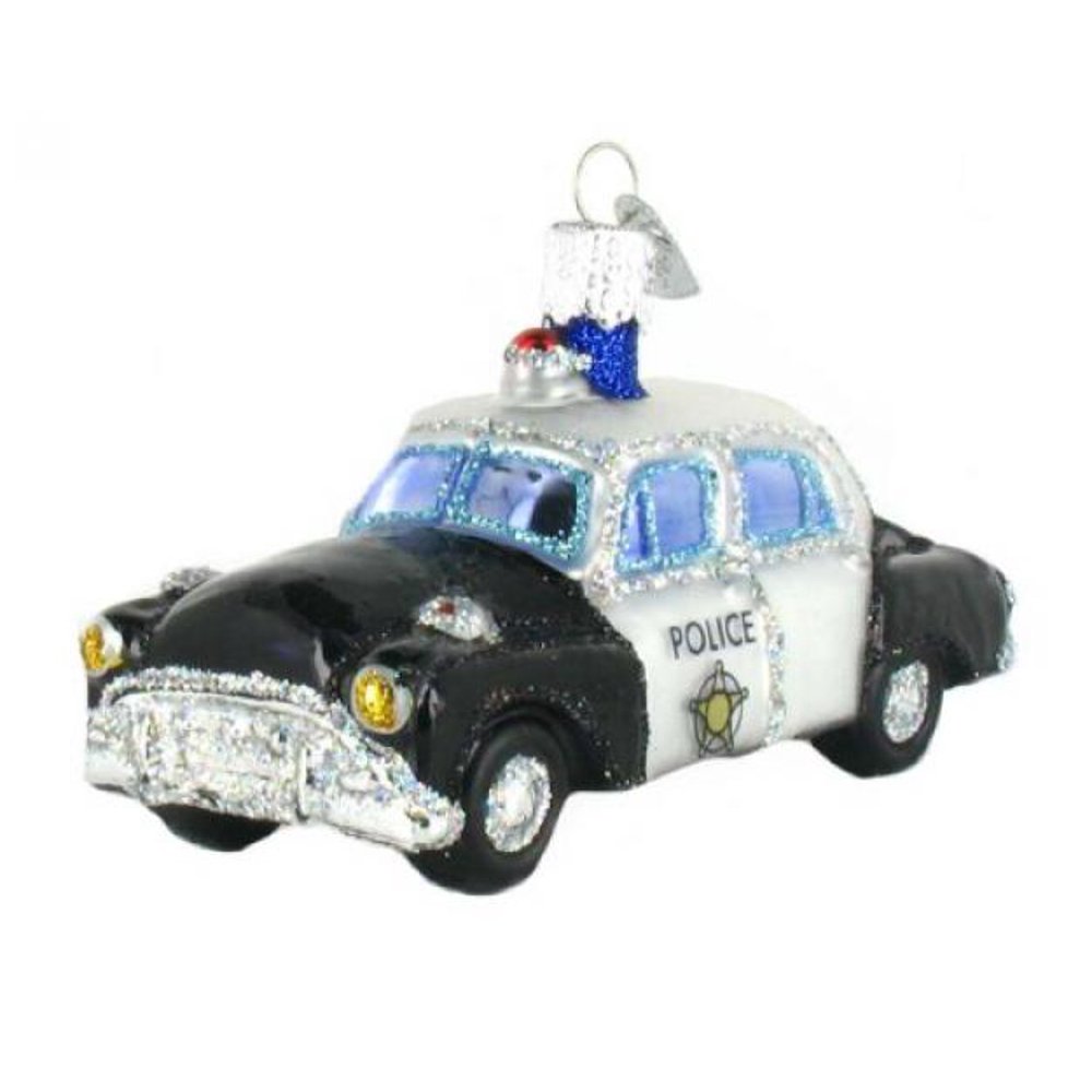 Old World Christmas Police Car Glass Blown Ornament