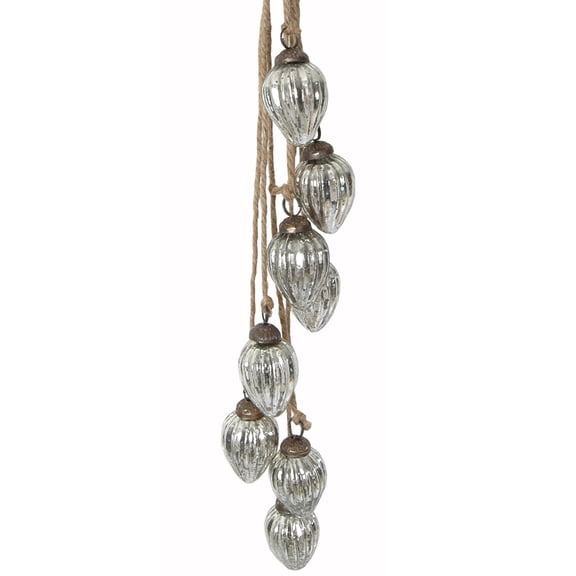 Mercury Glass Ornaments, Cluster Mini Glass Ornaments, Silver