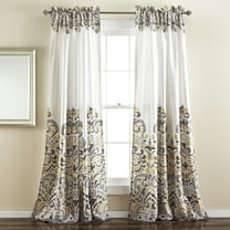 Lush Decor Clara Room Darkening 84" x 52" + 2" Header Paisley Gray 100% Polyester 3" Rod Pocket 2-Pc Set Window Panel