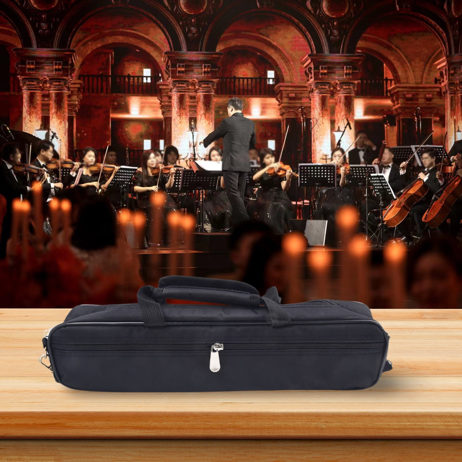 Gerich Bag Flute Bag Case with A Thickened Sponge Liner with Side Pocket Liftable And Carryable Design 16 17 Hole Flutes
