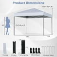 thumbnail image 3 of Costway 10 X 10 FT Pop up Canopy Tent with Portable Carrying Bag 8 Stakes 4 Wind Ropes, 3 of 10