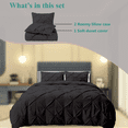 thumbnail image 2 of EGYLIN Pinch Pleated Pintuck Duvet Cover 3 Piece Set with Zipper Closure. Luxuriously Soft 100% Cotton with Textured Pintuck Pleats and Corner Ties - Dark Gray - KING / CAL KING, 2 of 6