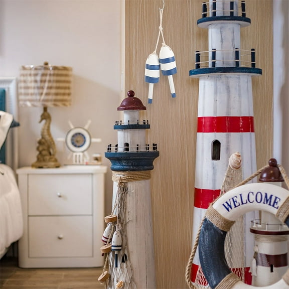 WHAMVOX 2pcs Nautical Themed Decor Vintage Light Blue Decorative Lobster Buoy for Coastal Room Decor and Beach House Wall Decor
