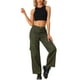 thumbnail image 2 of Pantalones cargo de mujer Daring Diva de tiro medio, anchos y holgados, estilo Y2K, casuales con bolsillos en verde ejército, 2 of 6