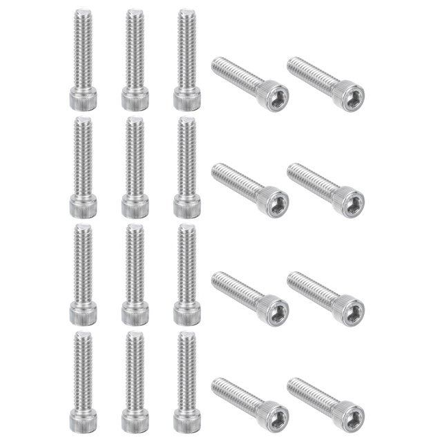 Unique Bargains 1/4-20 x 1-1/8' Hex Socket Cap Head Screw Bolt, 20Pcs 304 Stainless Steel 18-8, Machine Full Thread