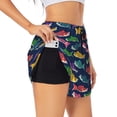 thumbnail image 3 of Lsque Colorful Carp Streamer 1 Printed Women's Running Shorts with Liner Pockets,Elastic Quick Dry Workout Athletic Gym Yoga Shorts,Womens High Waist Shorts-Large, 3 of 9