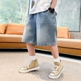 thumbnail image 4 of LWNYDPLSD Baggy Jean Shorts for Boys Distressed Washed Denim Shorts Kids Sport Casual Jorts Teens Trendy Streetwear Boy Summer Clothes, 4 of 4