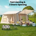 thumbnail image 6 of Slsy 8-10 Person Inflatable Camping Tents with Canopy, Air Glamping Tents w/ Hand Pump & Carry Bag, Easy Setup Waterproof Windproof Blow up Tent, 4 Seasons Oxford Cabin Tent with Mesh&Chimney Window, 6 of 11