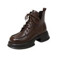 thumbnail image 3 of Mfakffe Platform Combat Boots Women Casual Thick-SoledLace-up Ankle Boots Non-slip and durable, 3 of 5