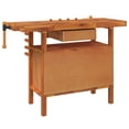 thumbnail image 6 of vidaXL Workbench with Drawer and Vices Solid Wood Acacia 48.8"x20.5"x32.7", 6 of 10