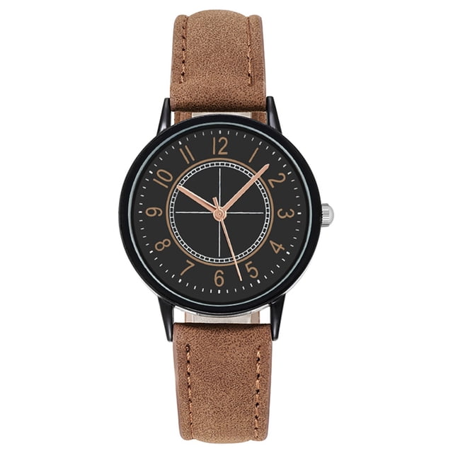 On Sale! Mothers Day Gift for Grilfriend ,Womens Watches Women's Watch Quartz Dial Digital Watch Frosted Leather Strap Ladies And Girls' Watch,Brown Buy 2 Save 10%
