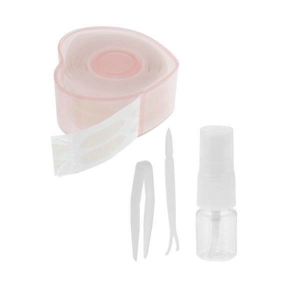 Unique Bargains 1 Set Waterproof Love Shape Eyelid Tape for Dating Shopping Large Pink Synthetic Fiber Large