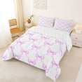 thumbnail image 2 of Manfei Light Purple Bow Queen Comforter Set for Girls, Cartoon Bowknot Style Bedding Comforter Set, Reversible, 3-Piece, 2 of 6