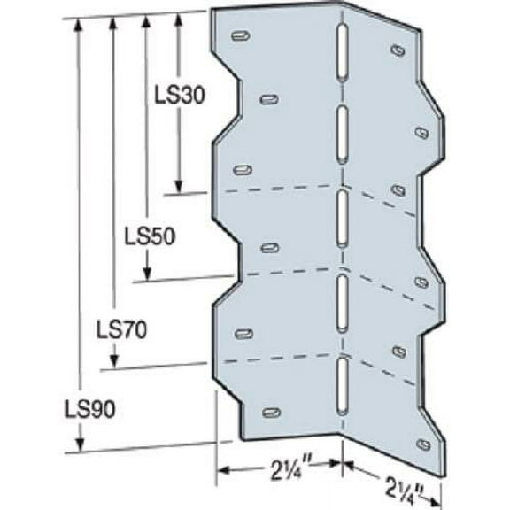 Simpson Strong-Tie Reinforcing Angle ZMAX LS70Z - V Siding Angle Reinforcement - 25 Count, 6-3/8 In