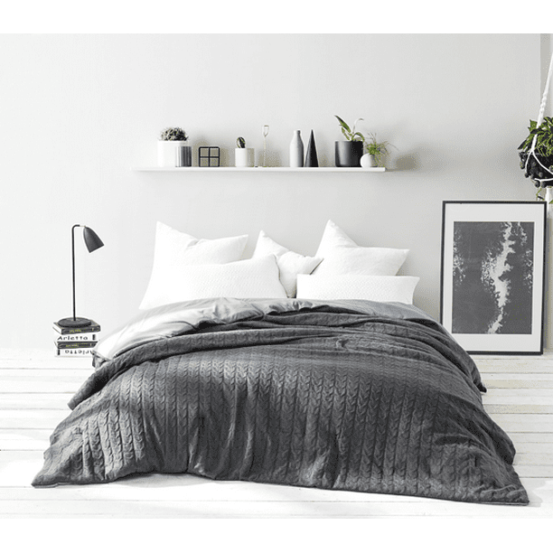 Cable Knit Comforter Granite Gray, Cable Knit Duvet Cover Queen
