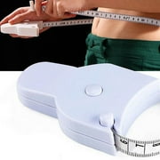 Holloyiver Perfect Body Tape Measure, 59 Inch Automatic Telescopic Tape Measure - Retractable Measuring Tape for Body: Waist, Hip, Bust, Arms, and More (White, 150cm)