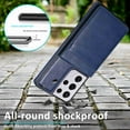 thumbnail image 5 of Dteck Back Wallet Phone Case for Samsung Galaxy S21 Ultra 4G 5G with ID & Credit Card Holder Slots Pockets Wallet Back Cover Stand Flip Folio Leather Cell Cases Women Men, Darkblue, 5 of 7