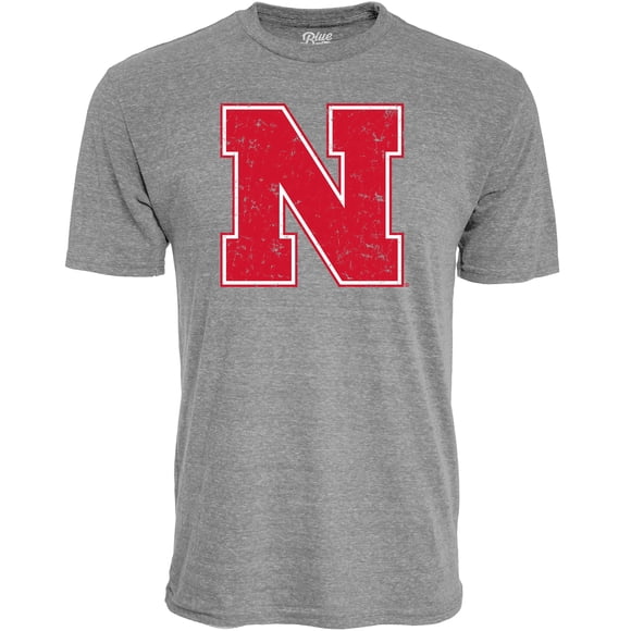 Blue 84 Men's Nebraska Cornhuskers Tri-Blend T-Shirt Vintage Icon Heather Grey, Grey, X-Large