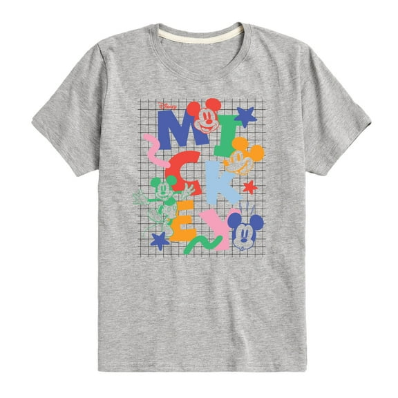 Disney - Mickey Mouse - Colorful Icons - Youth Short Sleeve Graphic T-Shirt