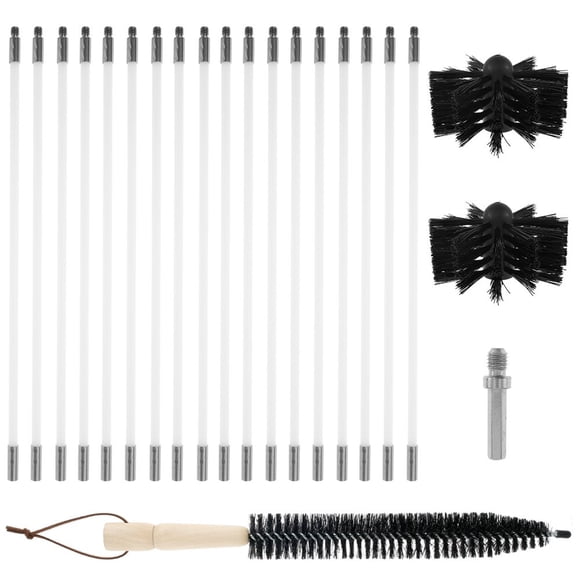 DEBGFS 22PCS Chimney Sweep Kit Chimney Cleaning Brush Duct Vent Cleaning Set with 18 Nylon Rods for Fireplace Flue Dryer Vent